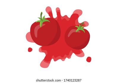 dos tomates con jugo rojo salpicado