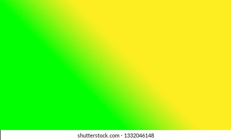 Two tone background with empty overlap gradient fields. Simple neon green and yellow vector background