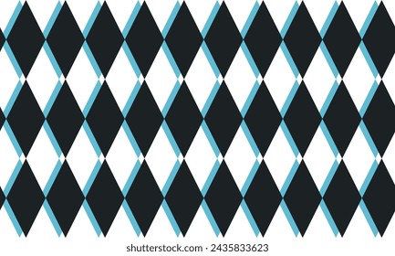 two tone black and blue diamond checkerboard repeat pattern, replete image, block design for fabric printing