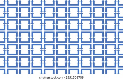 two tone Blue background, Diagonal grid Tile. Diagonal Chess Blue White Tile. rectangle block on white background seamless repeat pattern, replete design for fabric printing, square arrow