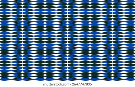 dois tons azul e preto vintage tira repete padrão, imagem repleta, design para impressão de tecido linha horizontal, xadrez diamante