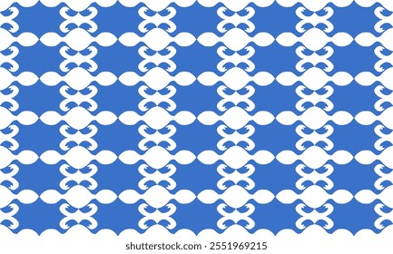 Dois tons azul cadeia link horizontal abstrato fundo com repetição sem costura como padrão de cortina de talão, design de imagem completa para impressão de tecido