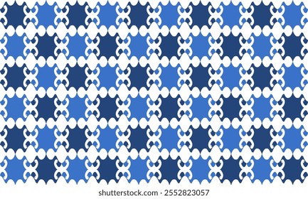 Dois tons azul cadeia link horizontal abstrato fundo com repetição sem costura como padrão de cortina de talão, design de imagem completa para impressão de tecido