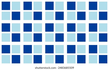 two tone blue chess board pattern as seamless repeat style, replete image design for fabric printing, rectangle square chessboard patter