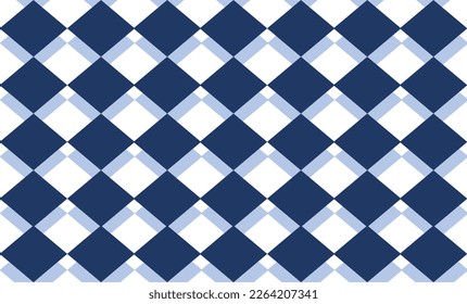 two tone blue diamond checkerboard repeat  pattern, replete  image, block design for fabric printing