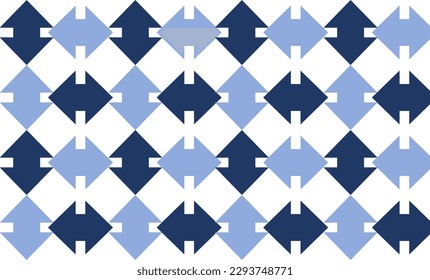 two tone blue diamond checkerboard repeat pattern, replete image, design for fabric printing
