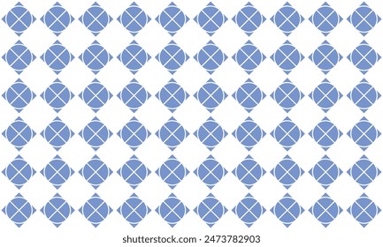 patrón de repetición de tablero de ajedrez de diamante azul de dos tonos, Imagen completa, diseño para impresión de tela, línea de borde de círculo cruzado
