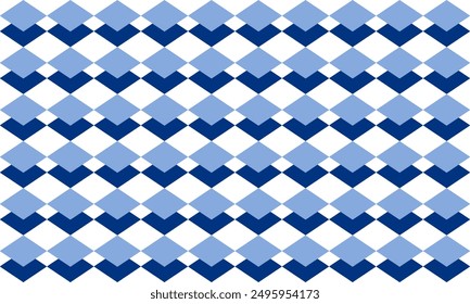 two tone blue diamond checkerboard repeat pattern, replete image, design for fabric printing