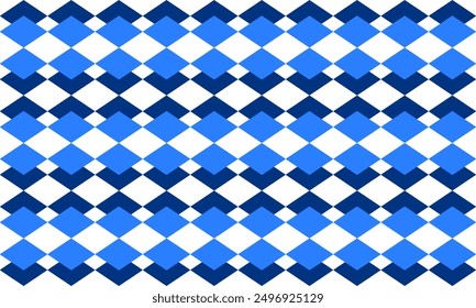 two tone blue diamond checkerboard repeat pattern, replete image, design for fabric printing