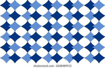 two tone blue diamond checkerboard repeat and overlap pattern, replete image, design for fabric printing