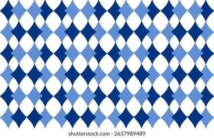 two tone blue diamond overlap checkerboard repeat pattern, replete image, design for fabric printing