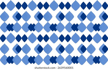 two tone blue diamond overlap checkerboard repeat pattern, replete image, design for fabric printing