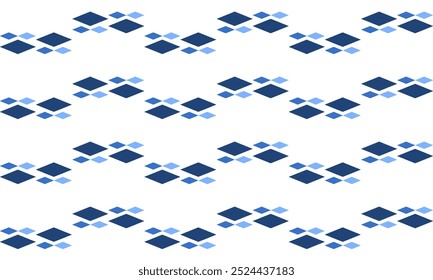 padrão de fita de ziguezague de onda horizontal repetição de diamante azul de dois tons, design de imagem repleto para impressão de tecido