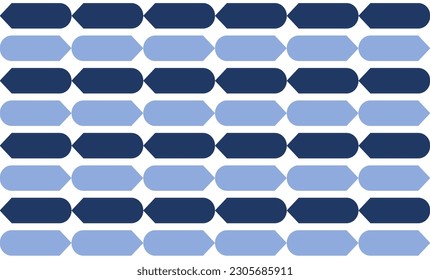 dos tiras de flecha redondeada azul de tono patrón de repetición sin inconvenientes, diseño de imagen completo para impresión de tela para papel tapiz