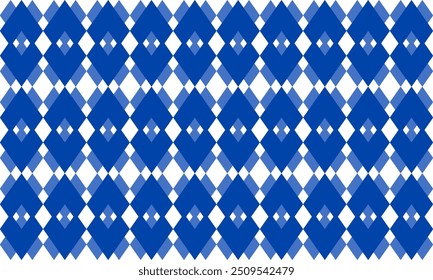 forma de V azul de dois tons, losango sobrepor xadrez repita padrão, imagem repleta, design para impressão de tecido, camada sobreposta