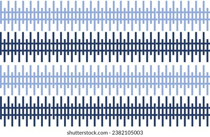 dos tonalidades de fondo azul y blanco de la valla de fondo tira horizontal diseño de repetición sin fisuras como patrón de impresión de tela de cultivo tradicional, o impresión de proyección de fondo o camiseta
