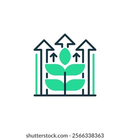 Two Tone Color Icon. linear style sign for mobile concept and web design. Outline vector icon.Green Initiative