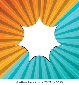 Two tone comic background with empty speech bubble