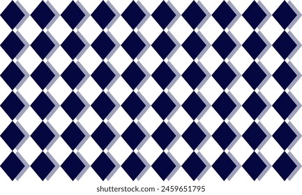 diamante azul oscuro de dos tonos con patrón de repetición de tablero de ajedrez de sombra, Imagen completa, diseño para la impresión de tela
