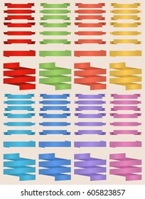 Two tone, easy to edit, vintage ribbons pack