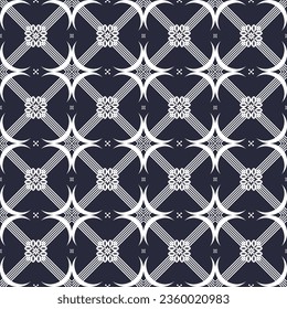 Two Tone Geometric Pattern Seamless Background Abstract Ethnic Fabric Clothing Modern Style Black White Vector Design Textile