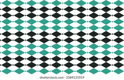 two tone green and black diamond repeat horizontal strip pattern, replete image design for fabric printing