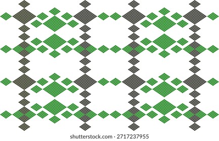 dois tons verde e preto diamante repete padrão de tira horizontal, design de imagem completa para impressão de tecido, padrão de cultura