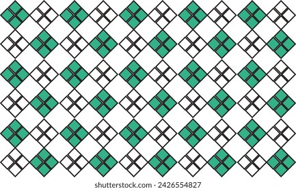 two tone green and white diamond checkerboard repeat pattern, replete image, design for fabric printing patter