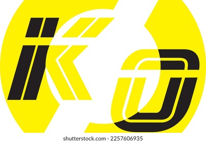 Two Tone Letter K O Design