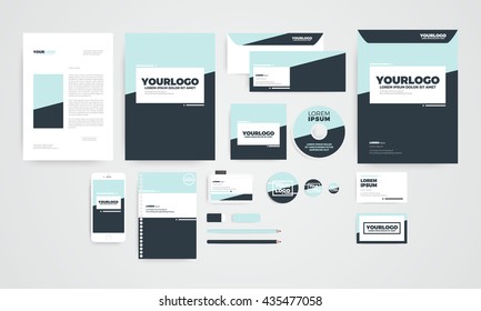 Two tone Modern corporate identity template design concept of business 
