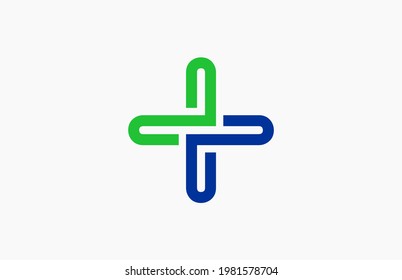 Two Tone Modern Cross Logo