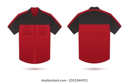 two tone office shirt mockup front and back view