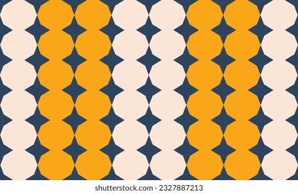 two tone orange and beige round dot repeat pattern on blue background, replete image, design for fabric printing