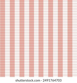 Two tone orange and white striped background, illustration vector image design for fabric printing, repeat pattern  vertical line fabric pattern, 