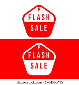 Two tone pentagon shaped flash sale icon ready to use for commercial advertisement elements