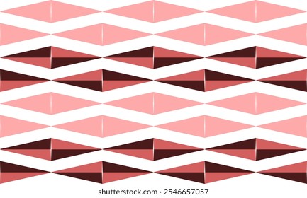 two tone pink black diamond repeat horizontal strip pattern, checkerboard, replete image design for fabric printing