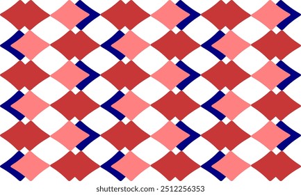 two tone pink blue red diamond checkerboard repeat pattern, replete image, design for fabric printing