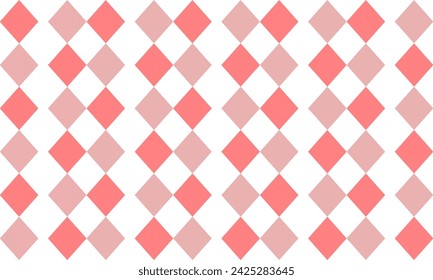 Two tone pink diamond checkerboard double layer repeat pattern, replete image, design for fabric printing
