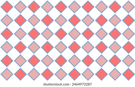 Two tone pink diamond checkerboard double layer repeat pattern, replete image, design for fabric printing, square