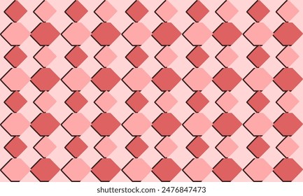 Two tone pink diamond checkerboard double layer repeat pattern, replete image, design for fabric printing, square