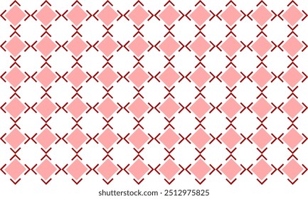 Two tone pink diamond checkerboard repeat pattern, replete image, design for fabric printing, square