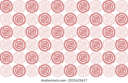 Two tone pink seamless pattern with circles, Fuzzy spin spiral block repeat seamless pattern, design for fabric print or wallpaper, checkerboard, chessboard, check