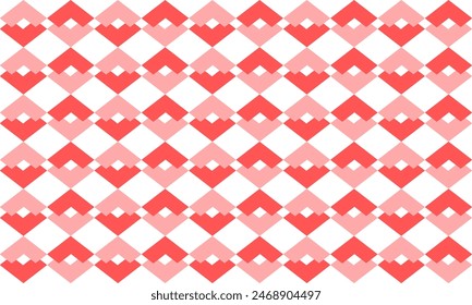 two tone red orange and pink diamond repeat checkerboard pattern, replete image design for fabric printing, patter rapport, triangle