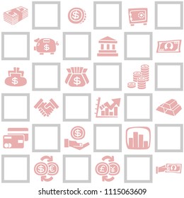 Two tone seamless background of finance pattern theme. Red and grey. Freehand drawing in cute style. Vector illustration. 