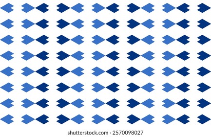 two tone, seamless geometric pattern blue diamond heart vertical strip pattern repeat and seamless style replete image design for fabric printing or vintage theme wallpaper 80's year style