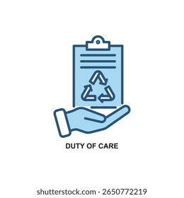 Ilustração vetorial de dois tons do dever de cuidado, perfeito para projetos ecológicos e verdes.