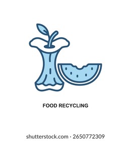 Two tone vector illustration of food recycling, perfect for eco and green projects.