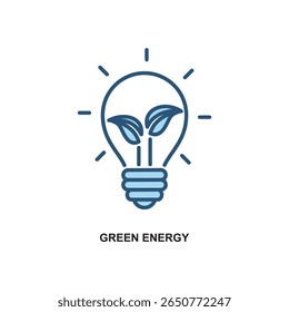 Two tone vector illustration of green energy, perfect for eco and green projects.