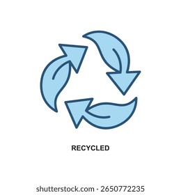 Zweifarbige Vektorgrafik aus recyceltem Material, perfekt für Öko- und Umweltprojekte.