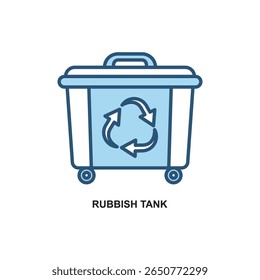 Two tone vector illustration of rubbish tank, perfect for eco and green projects.
